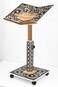 Adjustable Wooden Quran Holder with Black &amp; White Inlay &ndash; quran stand with Arabic Calligraphy &amp; Traditional Carved Design