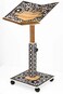 Adjustable Wooden Quran Holder with Black &amp; White Inlay &ndash; quran stand with Arabic Calligraphy &amp; Traditional Carved Design
