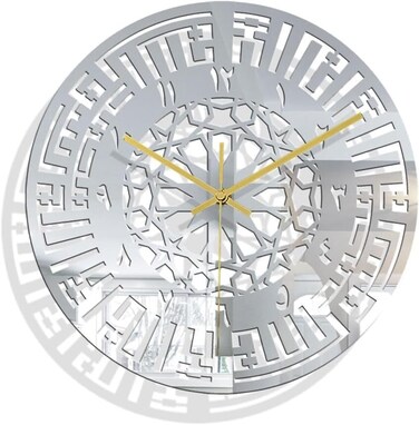 Acrylic Wall Clocks Illuminated Decorative Wall Clock for Bedroom, Living Room, Office Large Size (60 * 60) - Silver