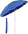 Beach Umbrella with Protective Cover and Adjustable Tilt Angle and Height - Blue