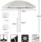 Beach Umbrella with Protective Cover and Adjustable Tilt Angle and Height - White