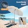 Beach Umbrella with Protective Cover and Adjustable Tilt Angle and Height - White