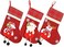 Yamibobo Christmas Stockings 3 Pack, Xmas Stockings with Snowflake Santa Snowman Plush Faux Fur Cuff Stockings for Stairs Fireplace Hanging Xmas Home Decor