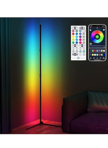 RGB LED Floor Lamp: Smart Bluetooth Control, Music Sync, and DIY Mood Lighting for Living Room &amp; Bedroom