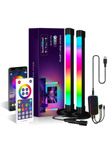 Ambient Smart LED Lighting Bars 2 RGB Flow Lights Bluetooth APP Control TV And PC Backlight With Music Sync For Gaming Setup Entertainment Room Decoration