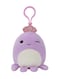 3.5 inch Clip-On Violet the Purple Octopus w Crown , Officially Licensed Kellytoy Plush Toy, Colorful Soft Toy, Gift for Kids, Girls &amp; Boys Washable Squishy Stuff Toy Multicolor All Age