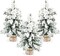 SLEEPHEAD&reg;3 Pack Tabletop Mini Christmas Tree, White Artificial Mini Christmas Tree Snow Miniature Pine Christmas Tree with Wood Base,Perfect for Christmas Decorations, Home, Dining Table