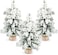 SLEEPHEAD&reg;3 Pack Tabletop Mini Christmas Tree, White Artificial Mini Christmas Tree Snow Miniature Pine Christmas Tree with Wood Base,Perfect for Christmas Decorations, Home, Dining Table