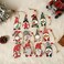 VABUN 9PCS Christmas supplies American home decoration props painted lovely forest hanging Christmas gift wooden hanging ornaments