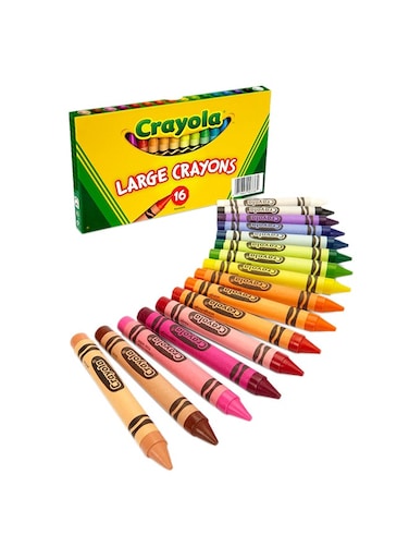 16-piece Large Crayons in Lift Lid Box