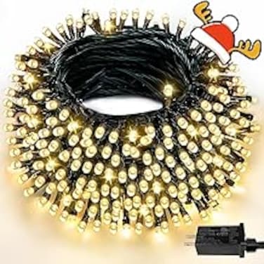 Christmas Decorations, 25m 250 LED Christmas Tree lights, yellow gold colour Christmas String Lights for Bedroom, Christmas Tree, Home Indoor Outdoor Garden Party Decor