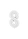 Foil ballon Number ''8'', 86 cm, white