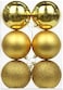 Christmas Decoration - Christmas Balls 6 pcs in a pack Gold colour Size 8cm. Great for hanging on christmas trees
