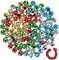 Sumaswit [100pcs] Jingle Bells,0.4 Inch Christmas Bells with 25m Cords Colorful DIY Mini Craft Bells Bulk for Xmas Tree Hanging Ornaments Christmas WreathHome Festival Decoration Craft Projects