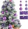 Christmas Ball Ornaments,44pcs 3cm/4cm/5cm Small Christmas Tree Decorations,Shatterproof Xmas Christmas Tree Balls with String for Xmas Holiday Hanging Christmas Ball Christmas Tree Ornaments (Purple)