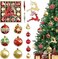 40Pcs Christmas Balls Ornaments,Shatterproof Christmas Tree Hanging Balls,Glitter Plastic Xmas Tree Baubles,Christmas Party Decor Supplies, Xmas Theme Painting Balls for Home Party Decorate