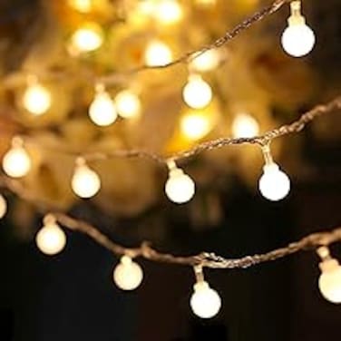 Christmas Lights，8 Modes With Remote Control Waterproof Outdoor Indoor String Lights, 40ft 100 LED Fairy Lights for Xmas Garden Patio Bedroom Party Decor Christmas Decorations,Warm White (Globe)