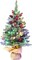 Duukoa Small Christmas Tree with lights and ornaments Santa Tree Seasonal Holiday Decoration Tree for Home, Office, Party（45 cm）