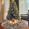 48 Inches Gold Christmas Tree Skirt Christmas Sequin Velvet Xmas Decoration Small Tree Skirt Kit Merry Christmas Sequin Base Cover Sparkling Tree Skirts for Tabletop Tree Office Home Decor