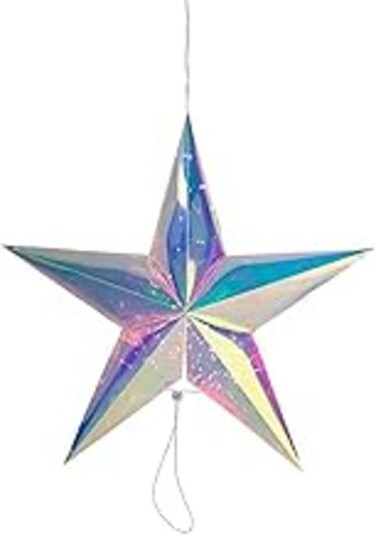 Festive Lights - Holographic Christmas Star &ndash; Sparkling Festive Decoration