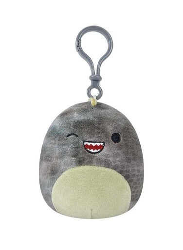 3.5 inch Clip-On Xander the Winking Grey T-Rex , Officially Licensed Kellytoy Plush Toy, Colorful Soft Toy, Gift for Kids, Girls &amp; Boys Washable Squishy Stuff Toy Multicolor All Age