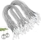 kockuu 200pcs Silver Christmas Ornaments Hooks Hanger String Precut Hanging Ribbon for Christmas Tree Ornament Decorations with Snap Fastener