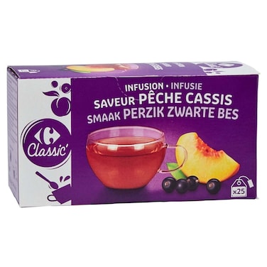 Carrefour Bio Organic Peach and Blackcurrant Black Tea, 25 Tea Bags