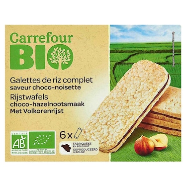Carrefour Bio Organic Chocolate Hazelnut Rice Cakes, 120g