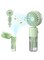 TERRIFI Handheld Fan with Water Mist Spray, Portable Mini Mister Fan, 4-Speed Neck and Desk Fan, 1500mAh, 55ml Water Bottle, Ideal for Home, Office, Travel, Women, Green