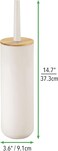 Plastic Toilet Bowl Brush/Bamboo Lid Cover - 2 Piece Set; Bathroom Storage Organizer Holder; Decor Bathroom Accessories - Lime Green