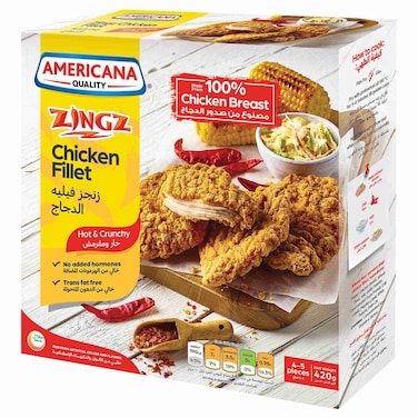 Americana Zingz Hot and Crunchy Chicken Fillet, 420g