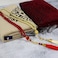 Two prayer rugs in one package, a distinctive and beautiful gift for men and women, red and beige color