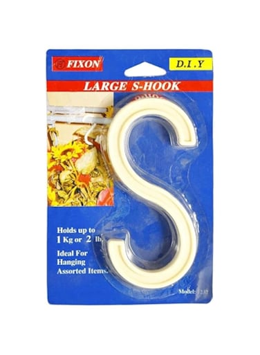 Fixon- Large Plastic S-Hook - 1237, Beige