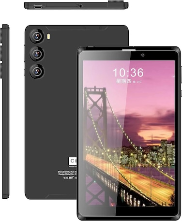 C idea CM835 Single SIM, 5G LTE, Wi-Fi, Black (8 Inch Display, Smart Kids Tablet, Android, IPS Screen, Zoom Supported, With Pre-installed Tempered Glass And Flip Case Cover)