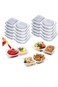 20 PCS Double Compartment Condiment Container With Lids - Reusable Snack Pack Container for Refrigeration, Portion Control, Grab and Go, Outdoor Takeaway Sauce Dip Case
