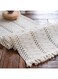 Weldomcor Beige Macrame Table Runner, Boho Cotton Flax Table Runner with Tassels, Rectangular Crochet Lace Mesh Tablecloth for Kitchen, Vintage, Farmhouse, Bohemian Wedding Tabletop Decor, 30 x 120 cm