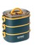 Arabest Bento Lunch Box, BPA-Free Stacking Bento Box, 3-Tier Leak-Proof Portable Stackable Food Container Storage Boxes for Kids Adults, for Work School Camping, Microwave and Dishwasher Safe (Blue)