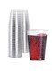 25 Disposable cups, 10 oz elegant clear plastic cups, beautiful clear plastic cocktail glasses for weddings, thanksgiving, christmas, parties (silvery)