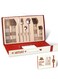 24-Piece Stainless Steel Cutlery Set in Multiple Colours Variations (Silver, Rose Gold, Black/Peacock Green/White/Pink Handles) with 6 X Main Knives/Main Forks/Soup Spoons/Dessert Spoons