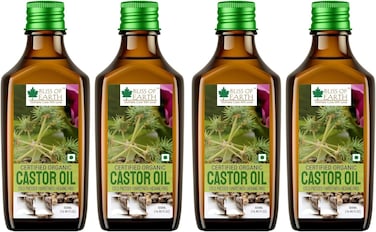 Bliss Of Earth Castor Oil For Hair Growth - Certified Organic Cold Pressed Castor Oil For Face - Hexane Free Castor Oil For Eyelashes And Eyebrows - Deep Hydration Castor Oil - Pack Of 4 X 500ml