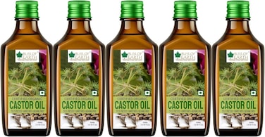 Bliss Of Earth Castor Oil For Hair Growth - Certified Organic Cold Pressed Castor Oil For Face - Hexane Free Castor Oil For Eyelashes And Eyebrows - Deep Hydration Castor Oil - Pack Of 5 X 500ml