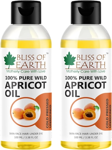 Bliss Of Earth Wildcrafted Himalayan Apricot Oil 2X100ml Coldpressed &amp; Unrefined