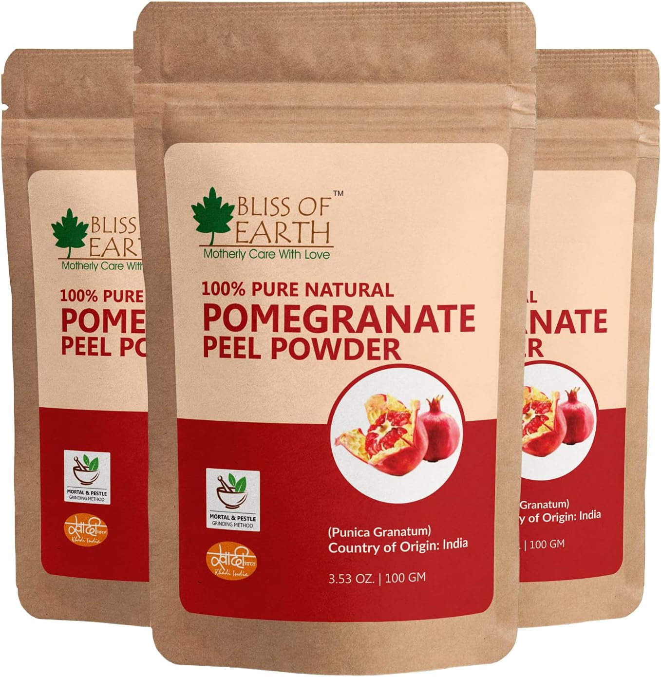 Buy Bliss Of Earth 100% Pure & Natural Pomegranate Peel Powder, 3X100gm ...