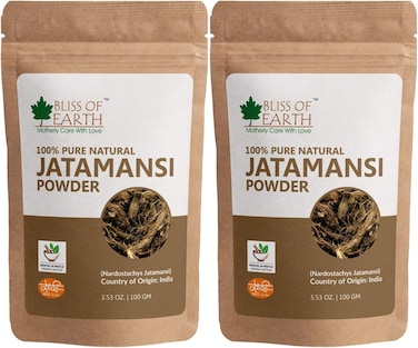 Bliss Of Earth 100% Pure &amp; Natural Jatamansi Powder For Hair Growth, (2X100gm)