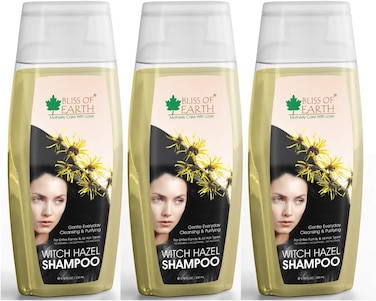 Bliss Of Earth Alcohol Free Witch Hazel Shampoo For Entire Family, Sulfate Free, (3X200ml) Pack Of 3