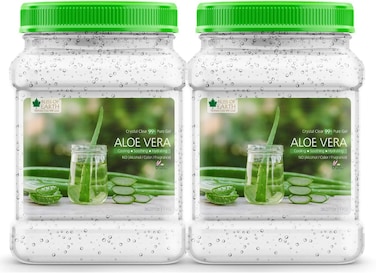 Bliss Of Earth 99% Pure Crystal Clear Aloe Vera Gel For Face And Hair, Acne And Pimples, Paraben Free Pack Of 2 (1Kg Each)