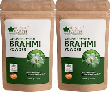 Bliss Of Earth 100% Pure &amp; Natural Brahmi Powder, (Bacopa Monnieri) 2X100gm (Pack Of 2)