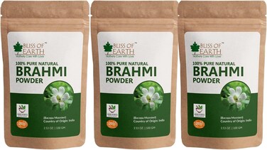 Bliss Of Earth 100% Pure &amp; Natural Brahmi Powder, (Bacopa Monnieri) 3X100gm (Pack Of 3)