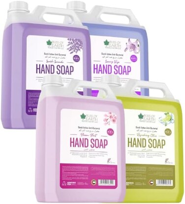 Bliss Of Earth Hand Wash Refill Liquid, Refreshing Lavish Lavender &amp; Luxury Lily &amp; Blossom Blast &amp; Citrus Hand Soap Pack Of 4, 20 Litres, Non Drying Moisturizing Formula, Aromatic Fragrance