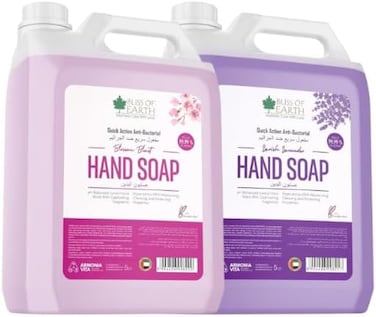 Bliss Of Earth Hand Wash Refill Liquid, Refreshing Blossom Blast &amp; Lavish Lavender Hand Soap Combo, 10 Litres, Non Drying Moisturizing Formula, Aromatic Fragrance
